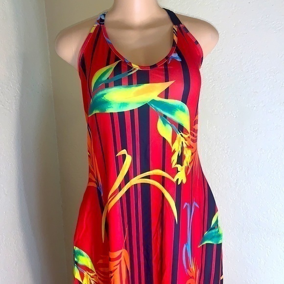 Floral Printed Boho Sundresses Casual Maxi Dress with Pockets - Picture 4 of 9